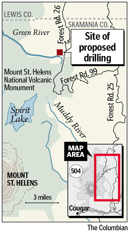 Site of proposed Ascot drilling north of Mount St.