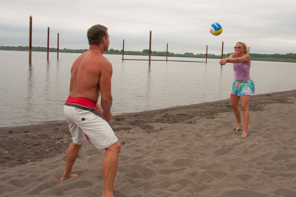 Beach volleyball.