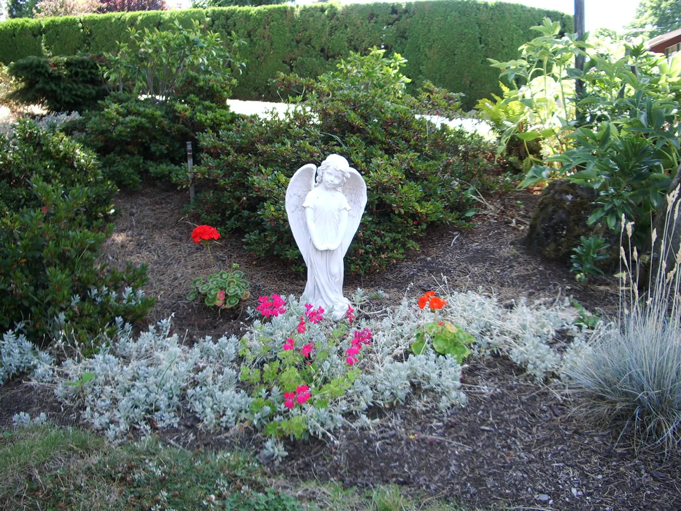 This ceramic garden angel went missing a few weeks ago from the front yard of 5311 N.W. Walnut St. It was a reminder to the Ernesti family of Adella Ernesti, who had amassed a collection of nearly 400 angels before she died in 2009. She would have turned 90 on Dec.