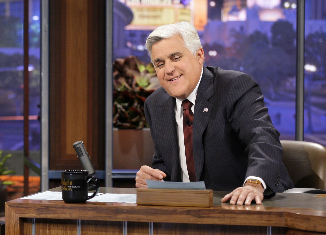 Jay Leno, host of &quot;The Tonight Show with Jay Leno,&quot; on the set in Burbank, Calif.