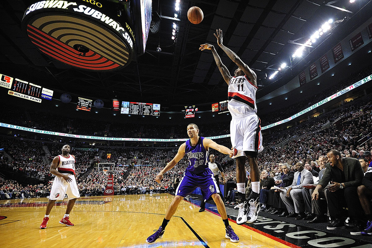 The Portland Trail Blazers play the Sacramento Kings in January 2012 at the Rose Garden in Portland.