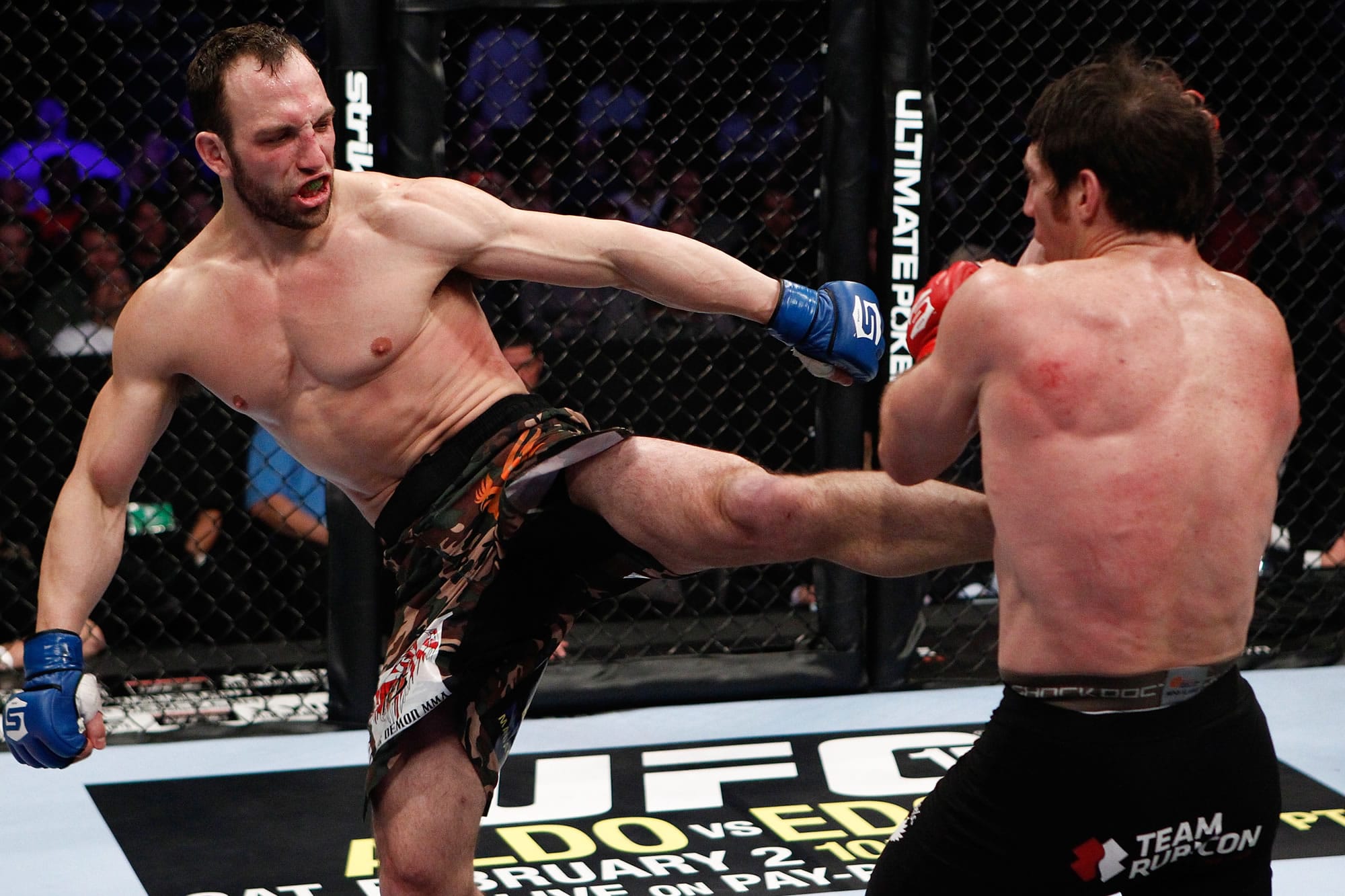 Trevor Smith, left, competes in a UFC bout.