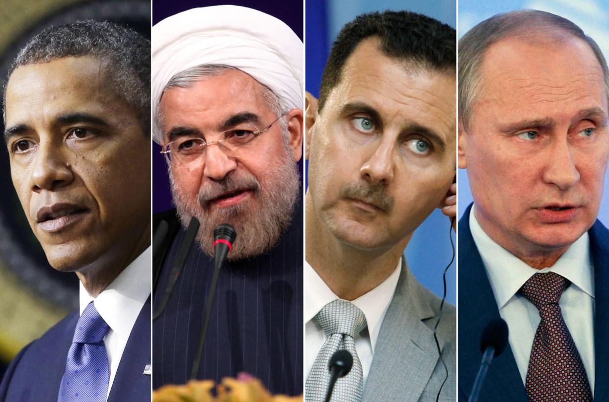 President Barack Obama, from left, Iranian President Hasan Rouhani, Syrian President Bashar Assad, and Russian President Vladimir Putin may meet this week at the UN.