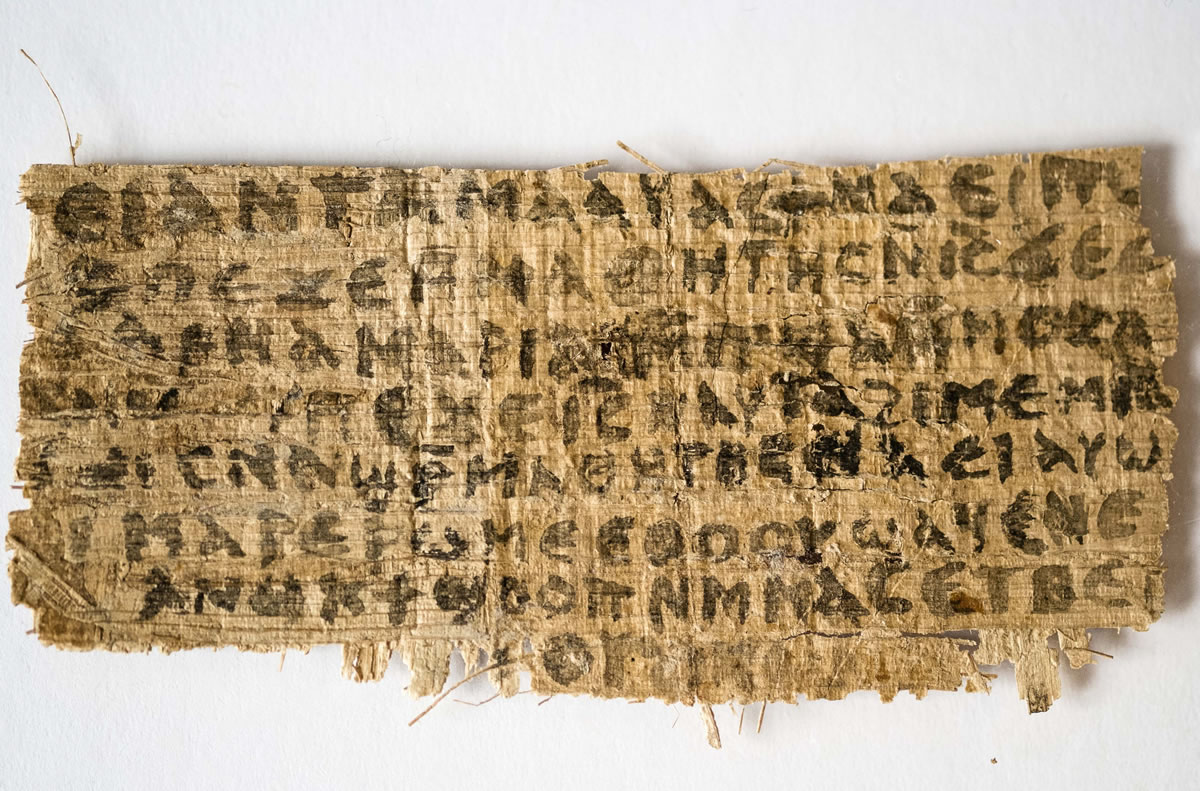 Photos from Harvard University
Harvard divinity professor Karen L. King says this fourth-century fragment of papyrus is the only existing ancient text that quotes Jesus explicitly referring to having a wife.