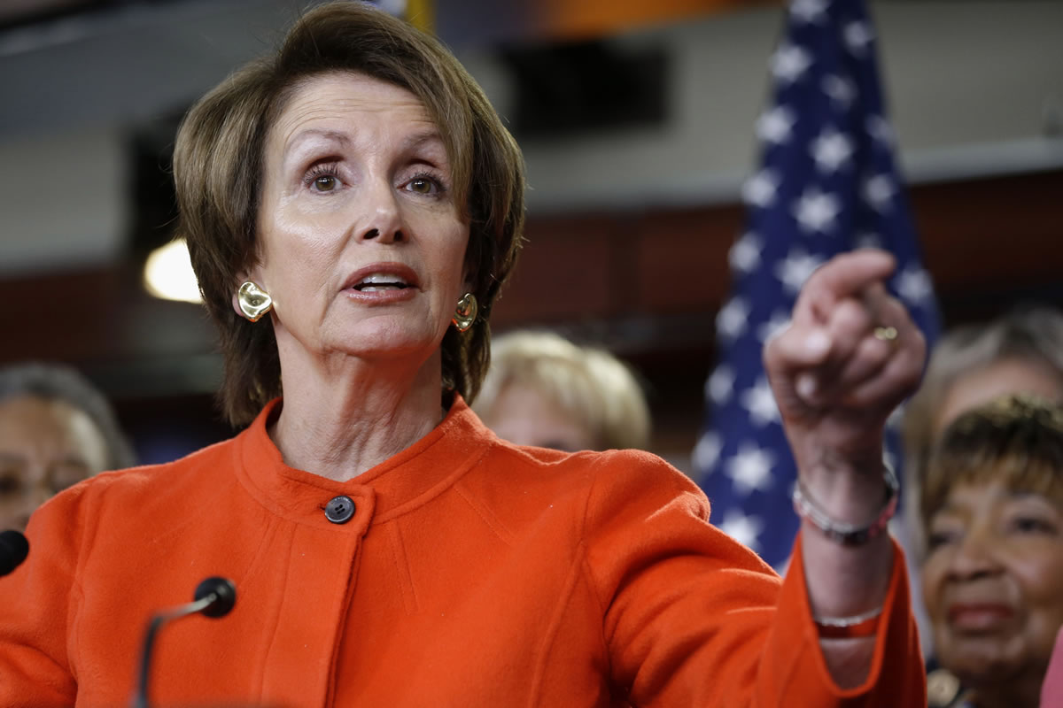 House Minority Leader Nancy Pelosi of Calif., holds a news conference Jan. 23 on Capitol Hill in Washington, to discuss the  reintroduction of the Violence Against Women Act.