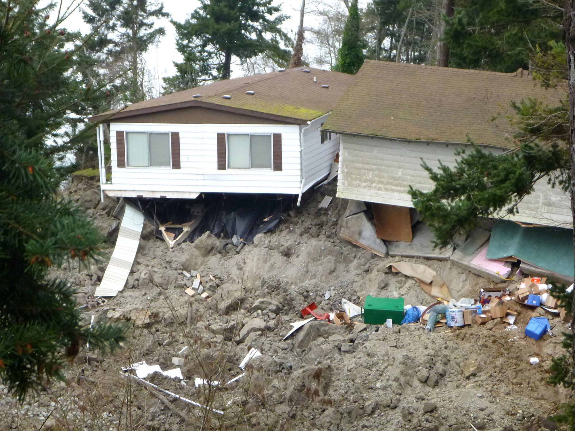 This home was damaged by the massive landslide that also isolated or threatened more than 30 others near Coupeville.