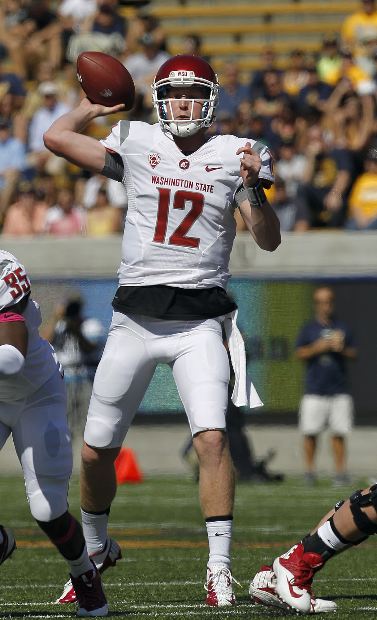 Washington State quarterback Connor Halliday (12) threw for 521 yards and three touchdowns in the Cougars' 44-22 win at California on Saturday.