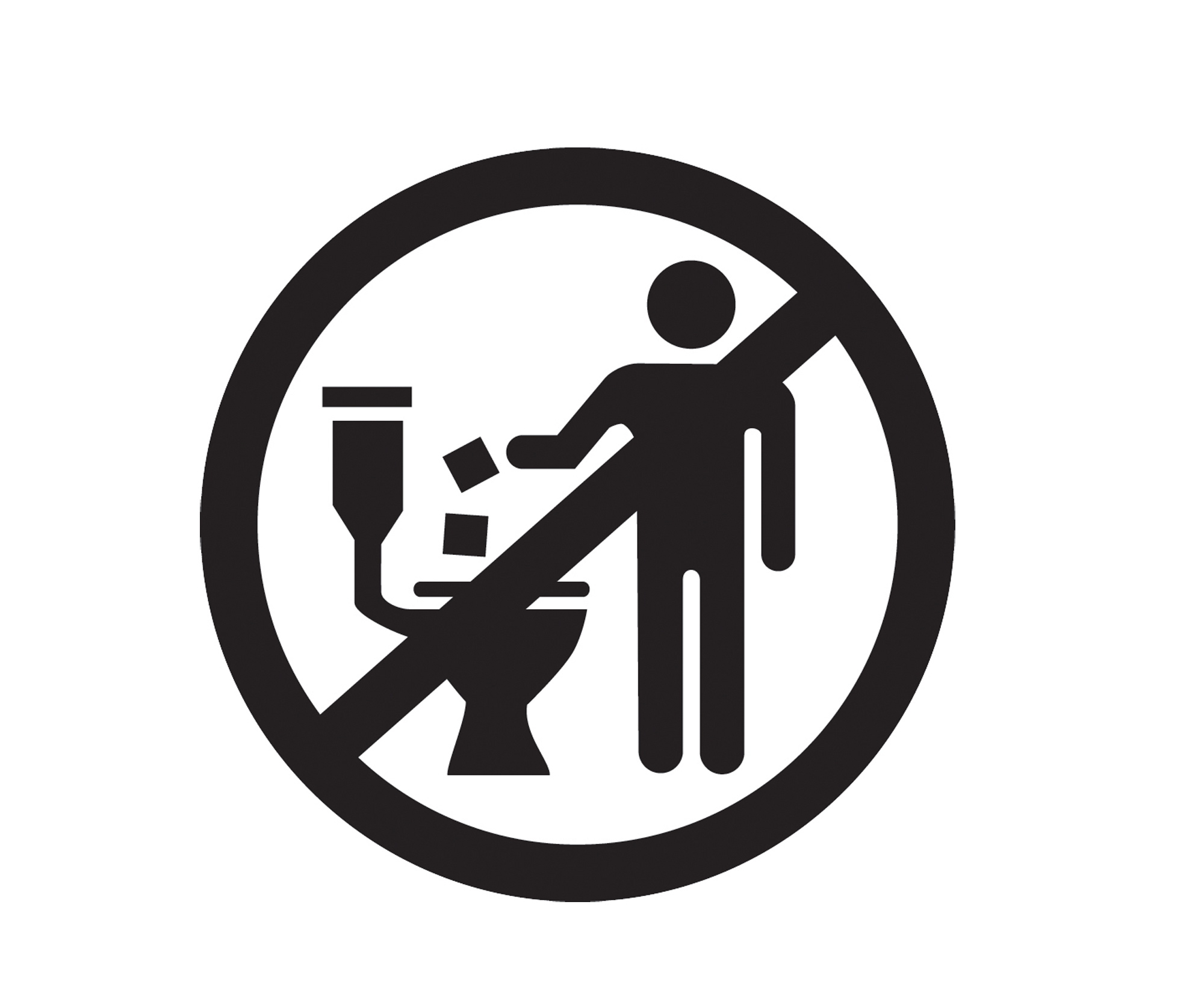 The universal stick-figure and do-not-flush symbol will be put on packaging of bathroom wipes that should not be flushed into sewer systems.
