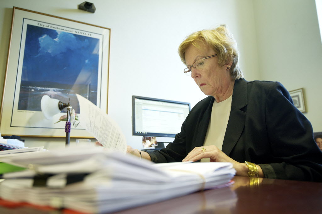 Judge Diane Woolard, photographed here in her office late last year, will retire from the bench.