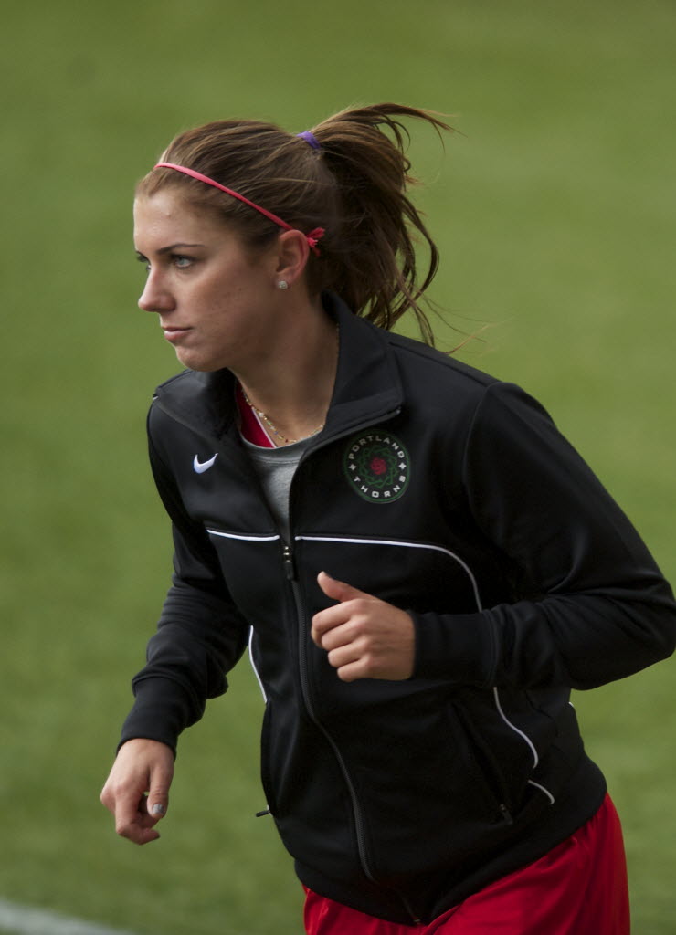 Thorns player Alex Morgan practices at Jeld-Wen Field on Thursday April 11, 2013.