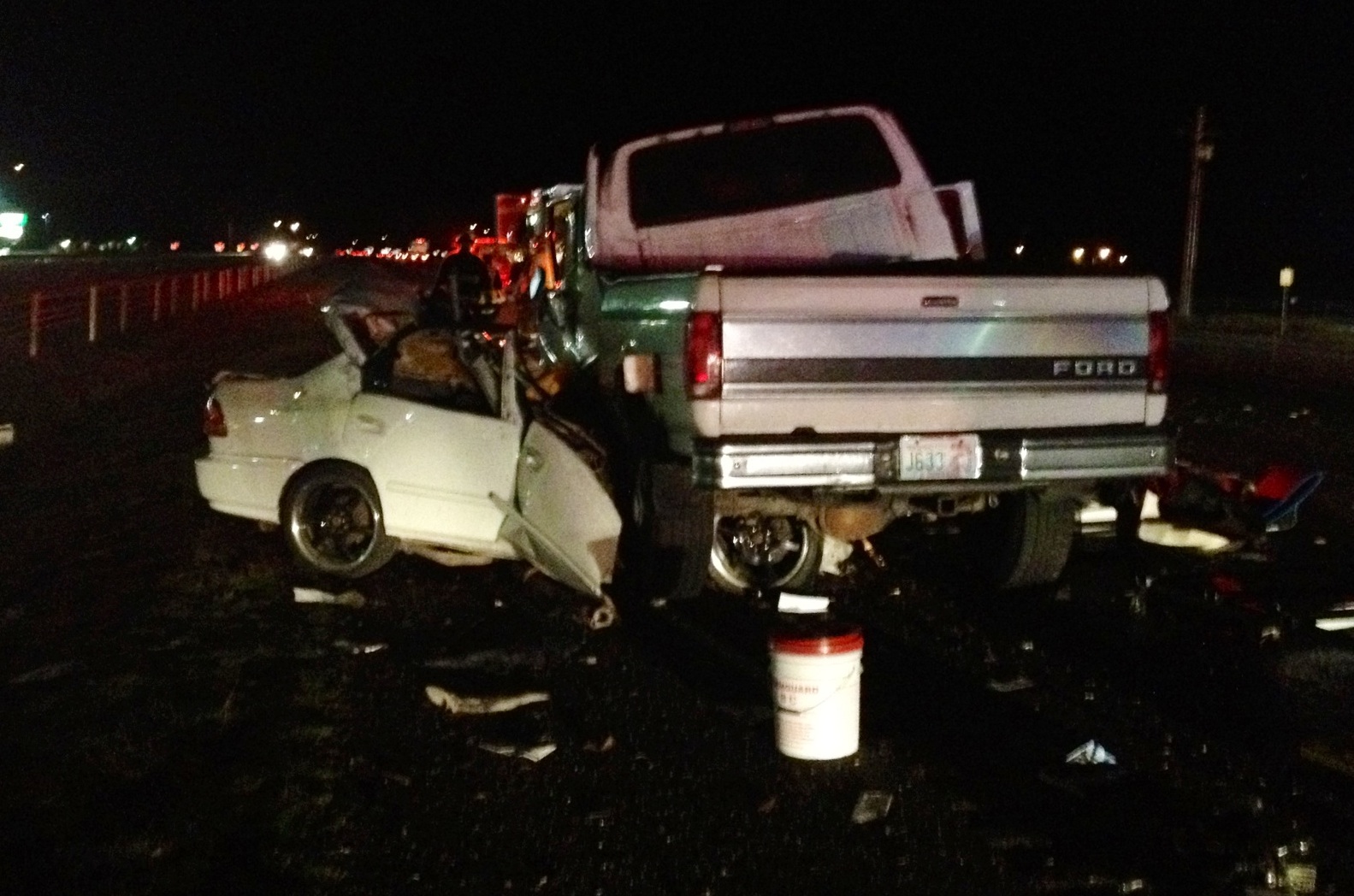 A wrong-way driver in a Honda Civic died early Saturday after the car crashed into an oncoming Ford F-250 on Interstate 5 near Woodland.