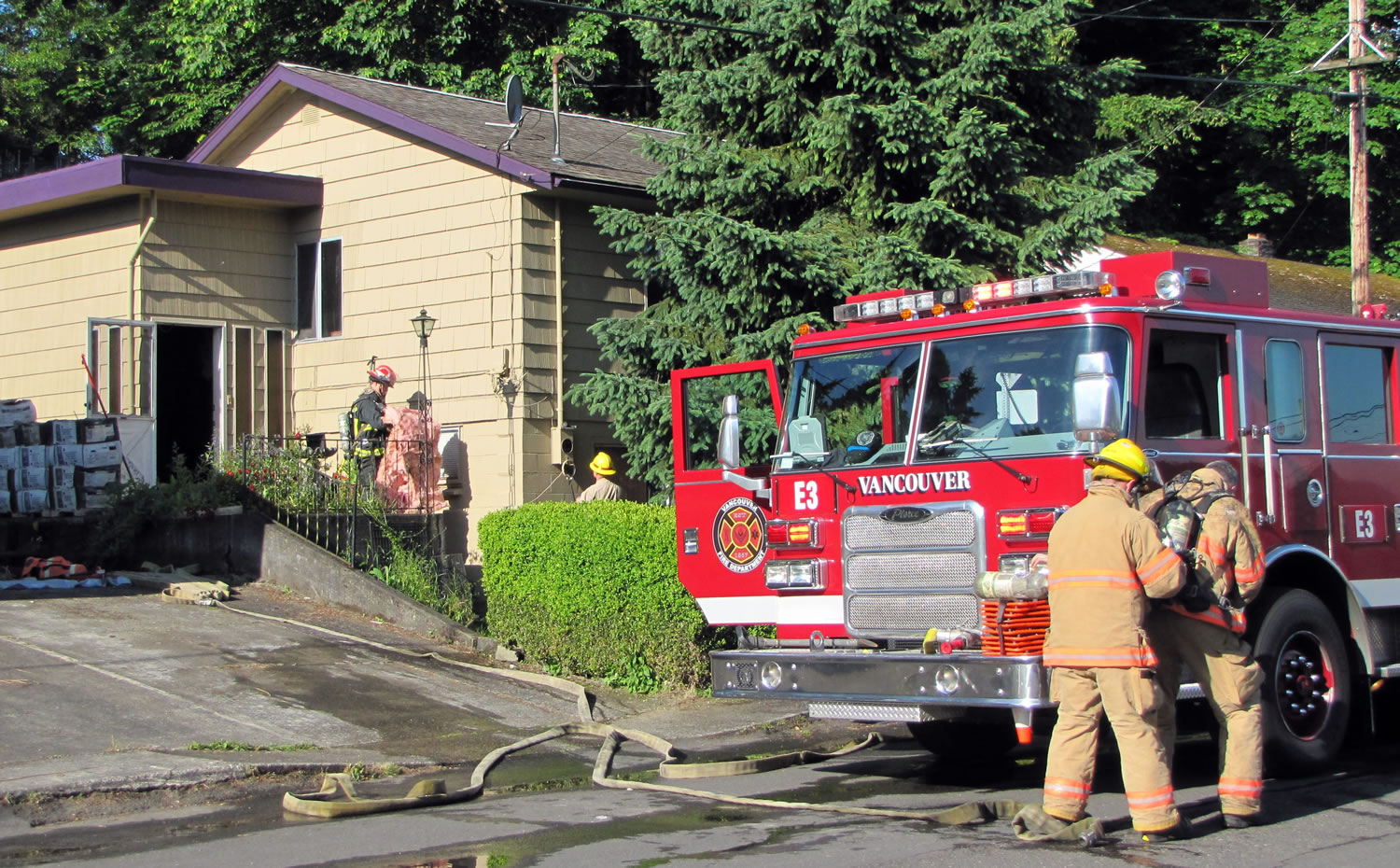 Vancouver firefighters knocked out an attic fire in a central Vancouver home Monday morning.