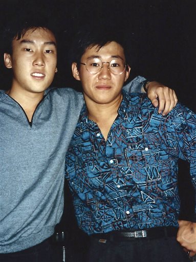 Kenneth Bae, right, and Bobby Lee together when they were freshmen students at the University of Oregon.