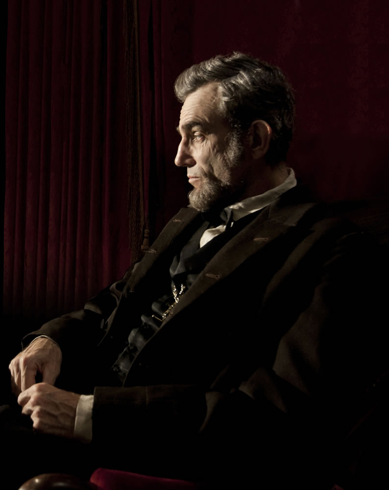 Daniel Day-Lewis portraying Abraham Lincoln in the film &quot;Lincoln.&quot;