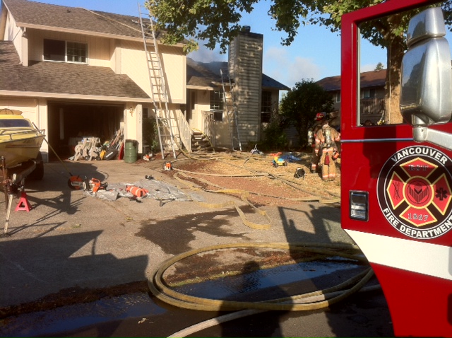 An attic fire damaged a central Vancouver home this morning.