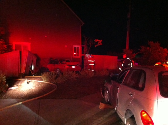 A two-car accident on Northeast 63rd Street near 87th Avenue put one of the vehicles into the side of a house.
