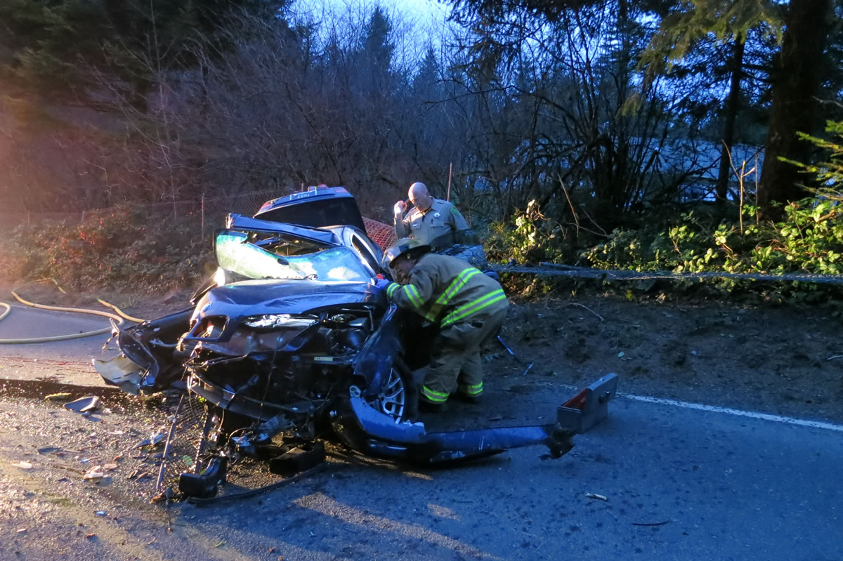 The passenger in a vehicle died in an early morning single-vehicle crash Tuesday on Northeast Rawson Road east of Hockinson.