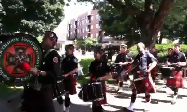 Bagpipers perform Saturday at Fire in the Park in Vancouver.