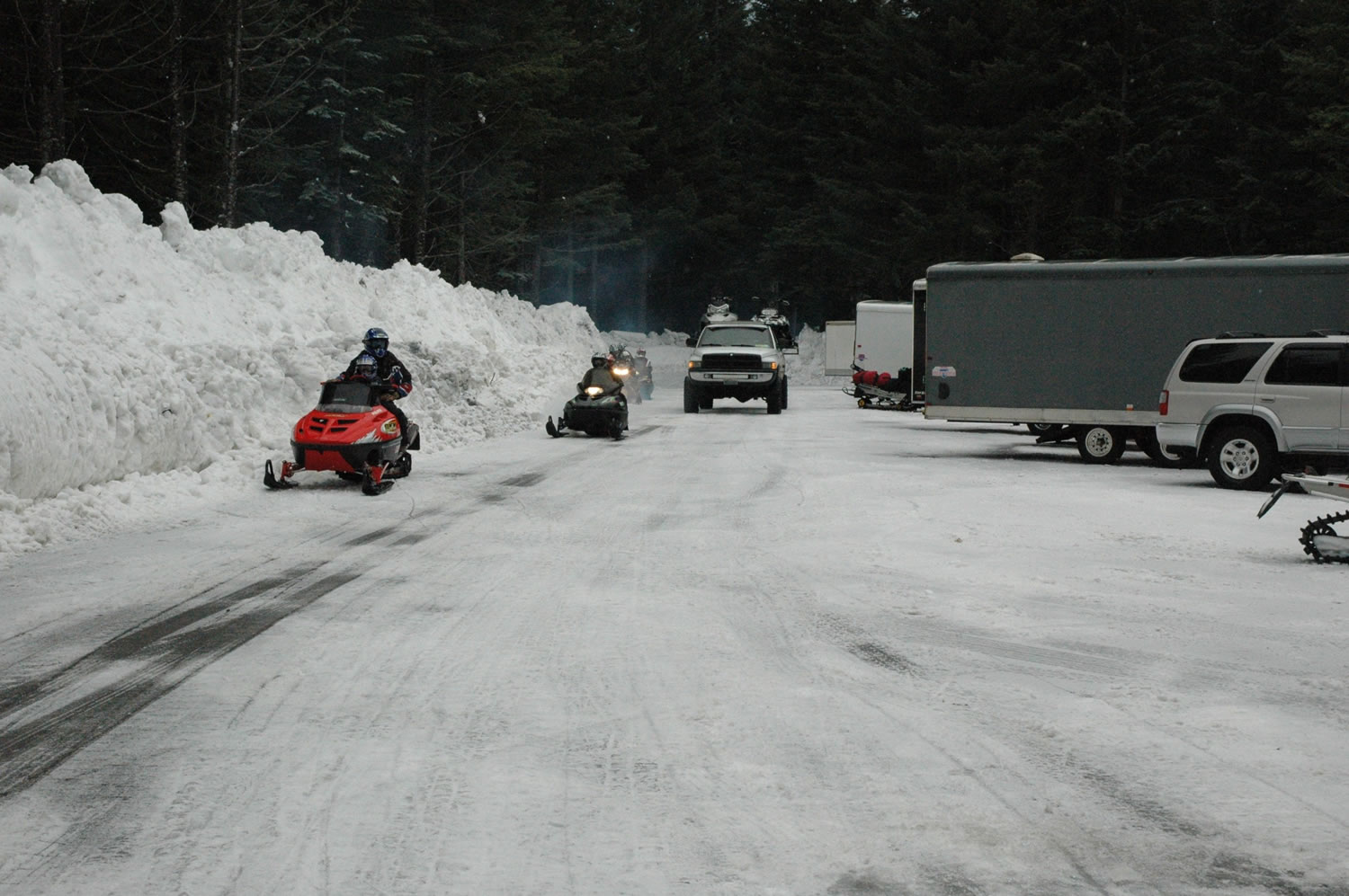 Marble Mountain Sno-Park on the south side of Mount St. Helens got plenty of weekend use by snowmobile riders, snowshoers, cross-country skiers and sledders.