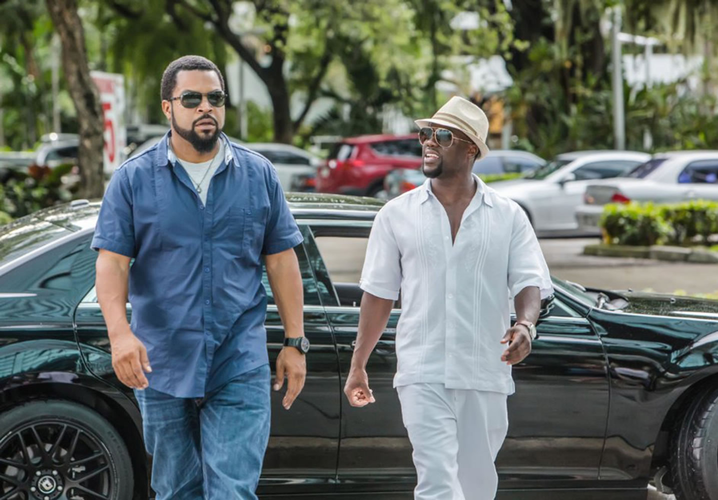 Ice Cube, left, and Kevin Hart in "Ride Along 2." (Quantrell D.