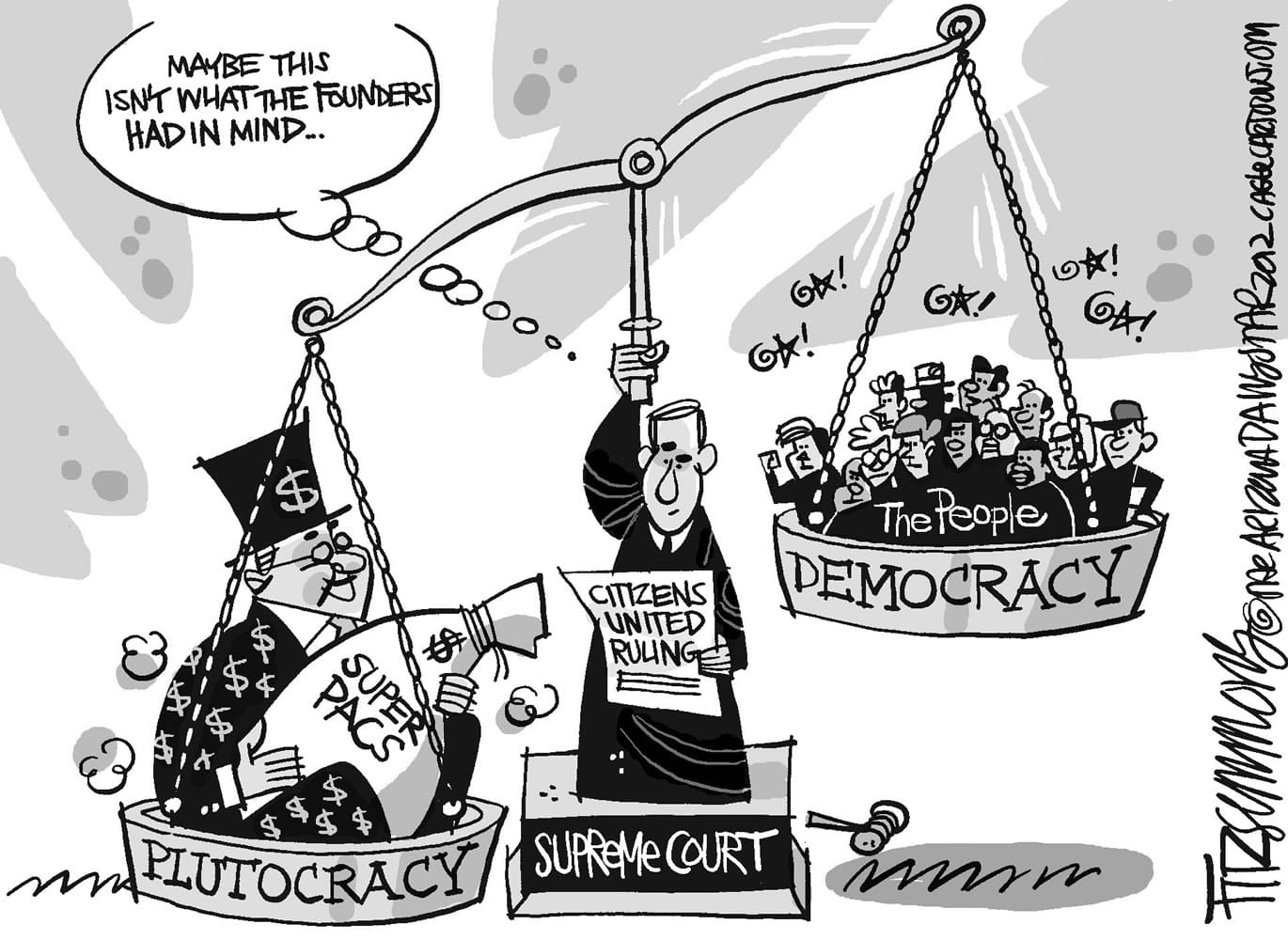 Editorial Cartoon: The Founders and Citizens United - The Columbian