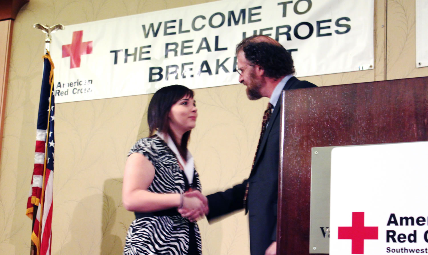 Tiffani Pekkala of Camas  was honored on March 15, 2011, by the Red Cross as a Real Hero for organizing several blood drives and recruiting student donors.