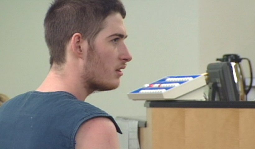 Matthew Starr is shown at his first appearance in Clark County Superior Court in early March. Tuesday, he pleaded not guilty to charges of first-degree murder in the Feb.