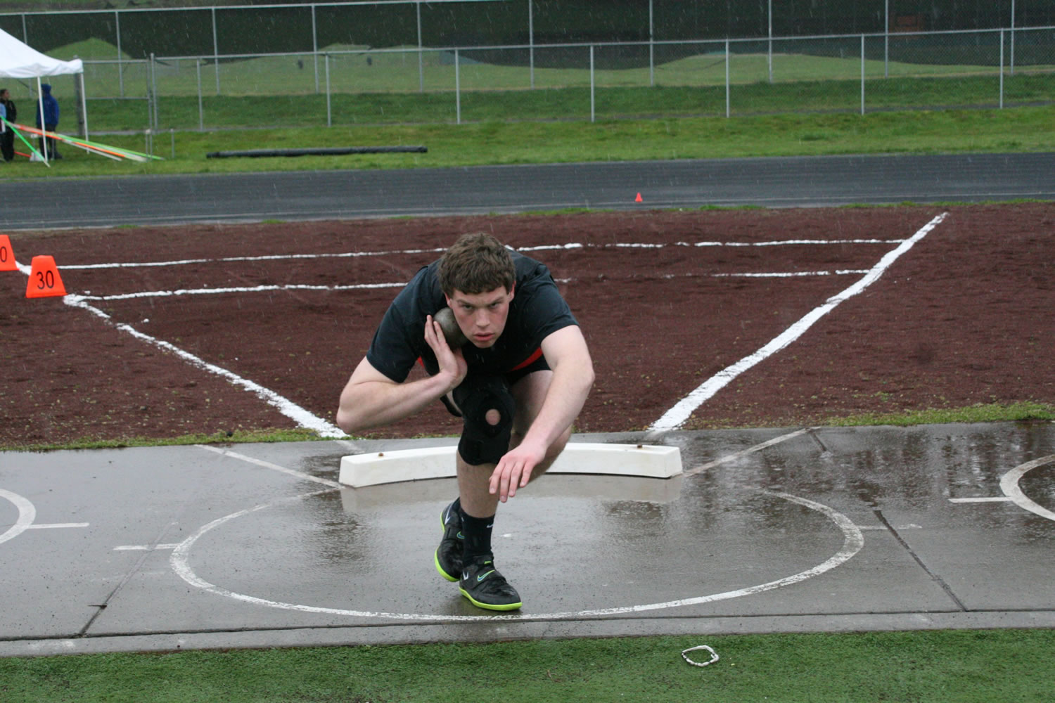 Isaac Bischoff won the shot put and discus events during the Al McKee Invitational Saturday, at Stevenson High School.