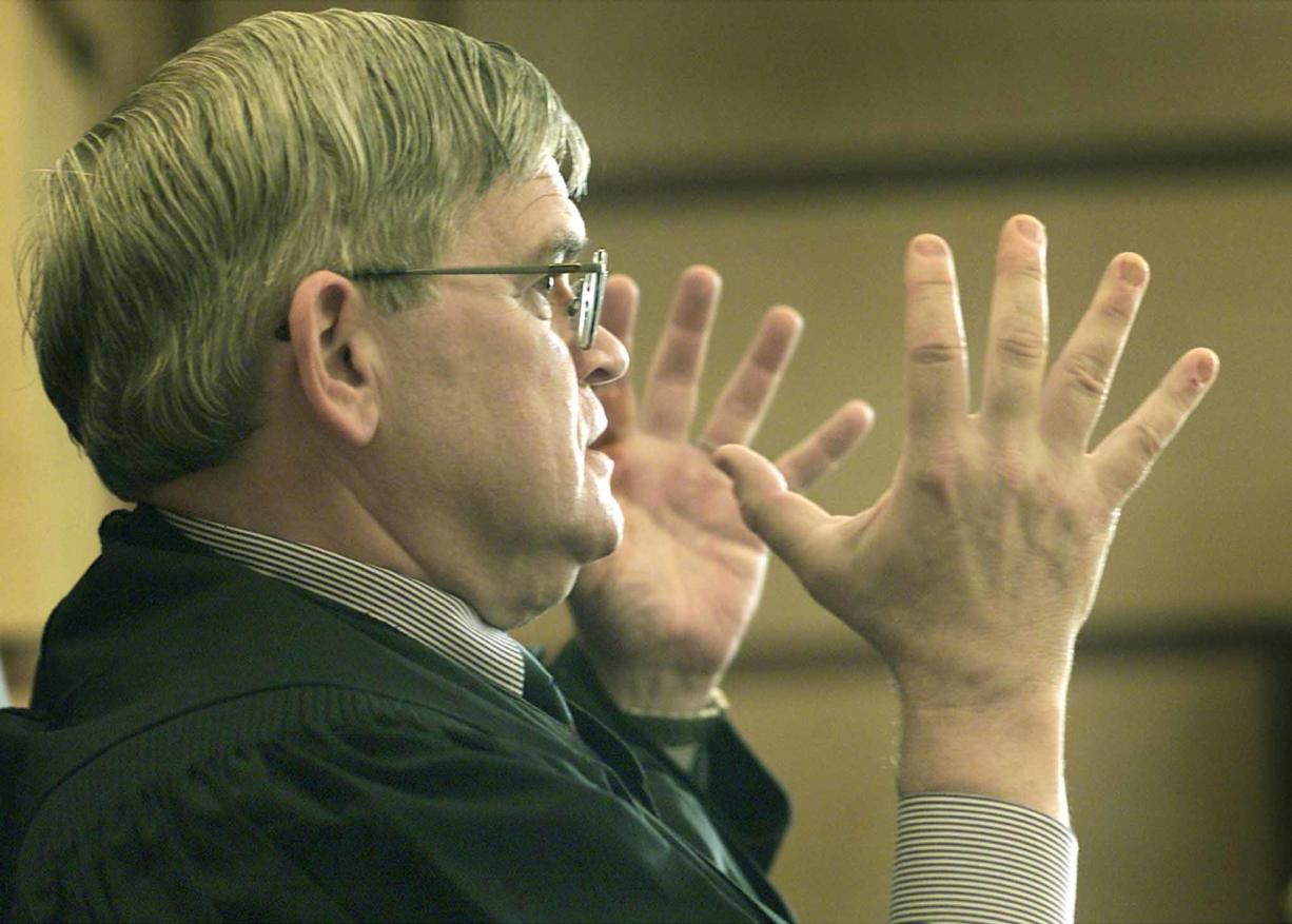 Clark County Superior Court Judge Edwin Poyfair, pictured here in 2002,  was censured Friday by the Washington Commission on Judicial Conduct for his handling of two custody cases last year.