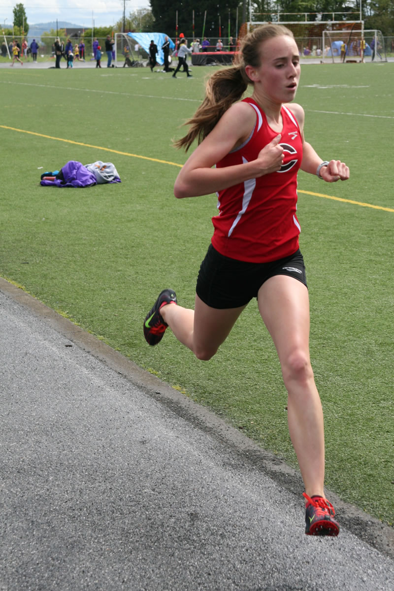Alexa Efraimson chases another school record for the Camas track and field team. The freshman finished in first place in the 1,500-meter run at the Nike Jesuit Relays Friday, in Beaverton, Ore.