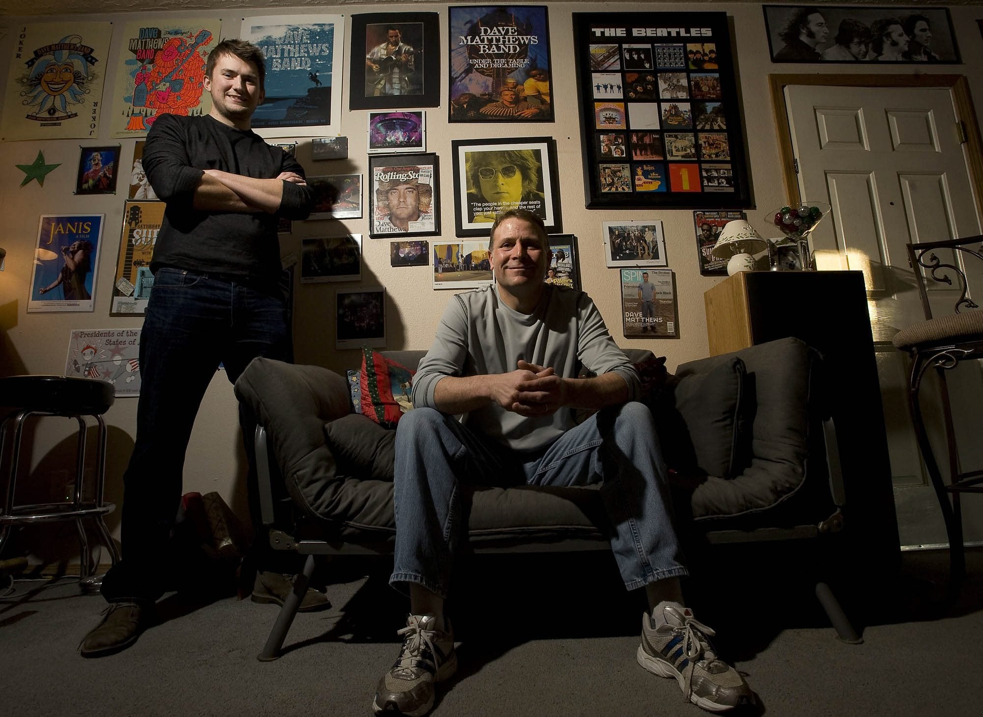 D.J. Haye, left, and his father, Ron Haye, hang out in the rock 'n' roll room of their Walnut Grove home. Ron has multiple sclerosis, and D.J.