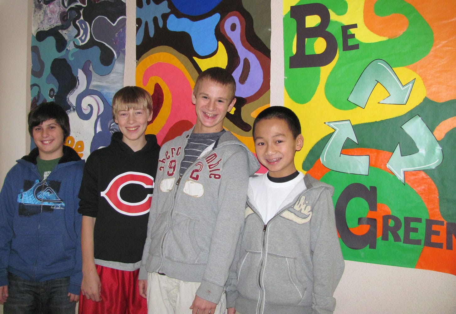 Skyridge Middle School seventh-graders, from left, Joey Emmet, Cooper McNatt, Michael Mattthews and Christian Nghiem attended a Green Schools Summit recently.