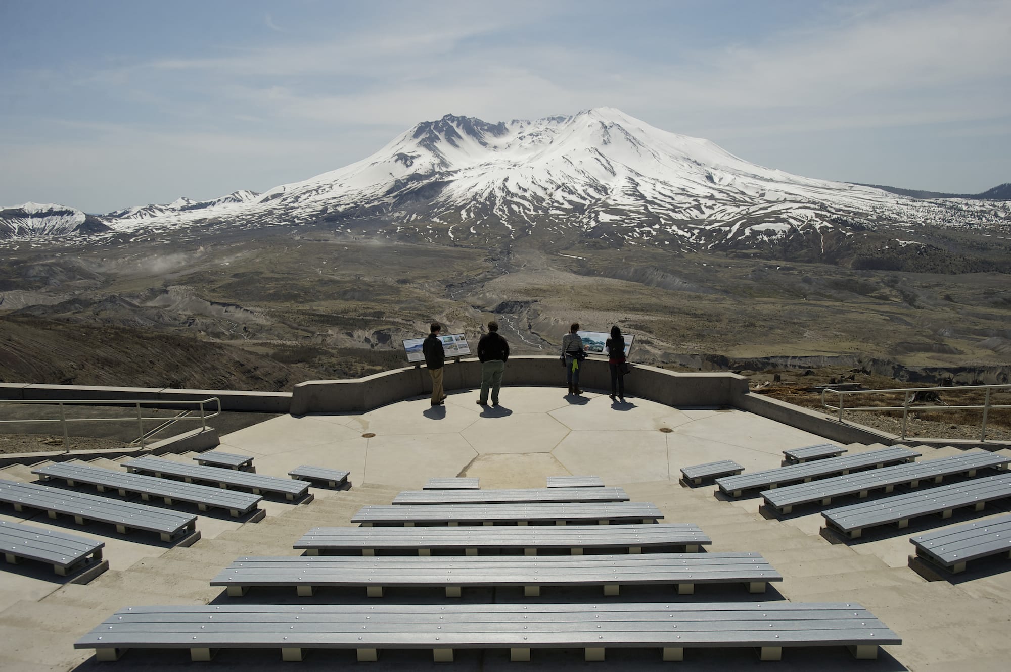 Steven Lane/The Columbian
Visitors to Johnston Ridge Observatory near Mount St. Helens will be greeted by a new outdoor amphitheater finished late last year. Johnston Ridge and other facilities near the mountain are free today, the anniversary of the mountain's 1980 eruption.