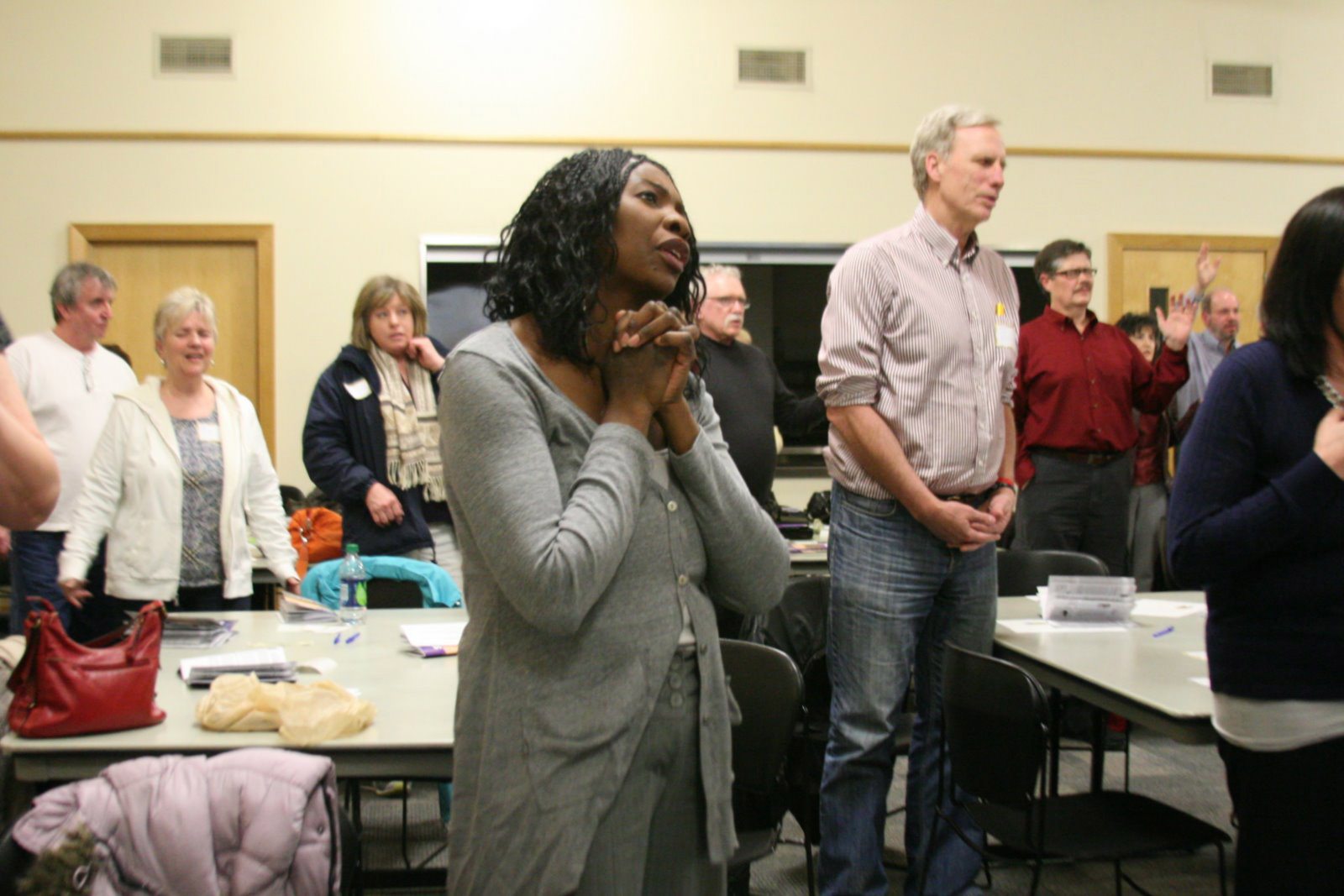 Columbia Way: Columbia Way: Chipo Sowards and Jim Frazier were among the more than 100 people who gathered to pray for Clark County at the Water Resources Education Center on Feb.