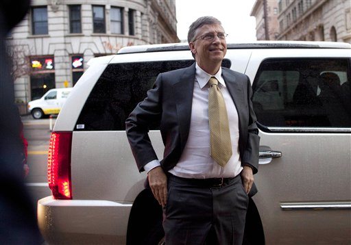 In this Nov. 21, 2011 photo, Bill Gates arrives to testify at the Frank E. Moss federal courthouse in Salt Lake City. Closing arguments are set Tuesday Dec. 13,2011 in a $1 billion federal antitrust lawsuit against Microsoft Corp. Novell Inc. claims the software giant duped it into working on a new version of the WordPerfect writing program only to withdraw support months before Microsoft's Windows 95 was released. Novell claims it was later forced to sell WordPerfect for a $1 billion loss.