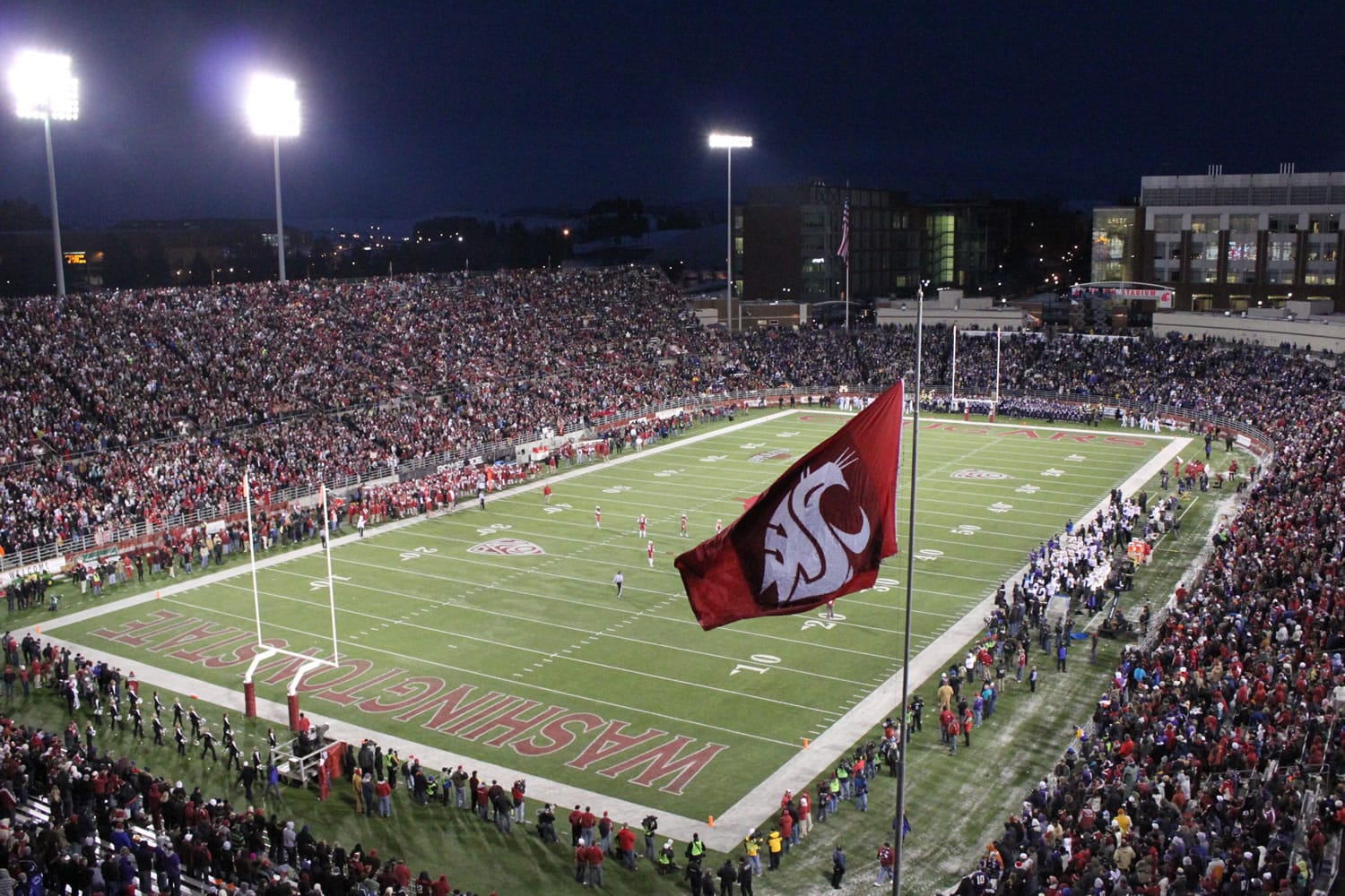Martin Stadium in Pullman has a seating capacity of about 35,000, which is the smallest in the Pac-12.