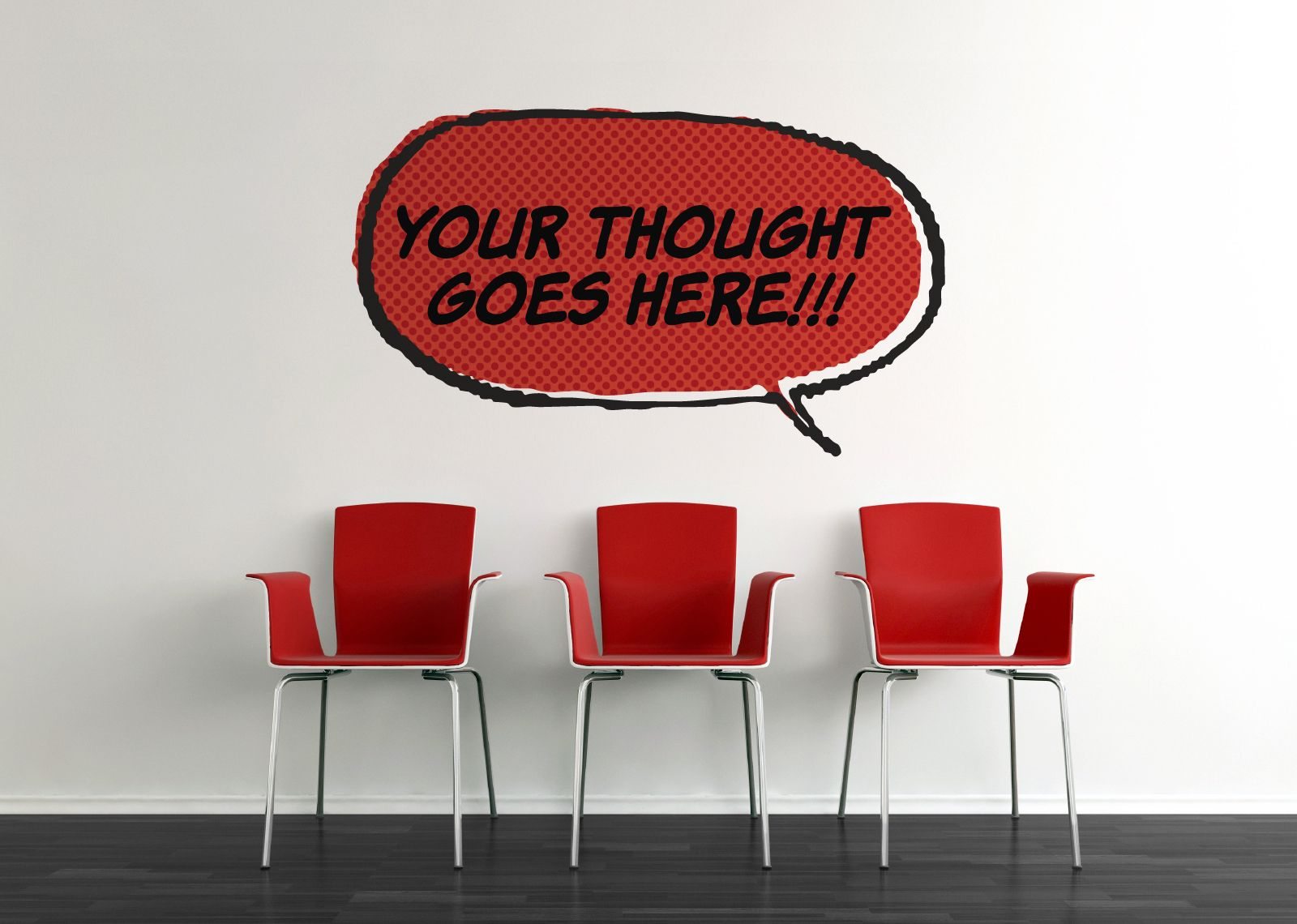 A Make Your Own Thought Bubble decal which can be customized with a phrase or name.