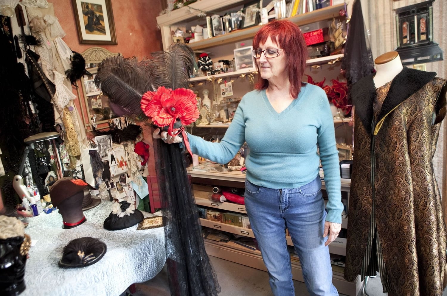 Yacolt historical costumer Rebecca Morrison-Peck lived in England for 13 years. She eagerly watched television footage of the royal wedding in April to study the fashions, including the outlandish fascinators.