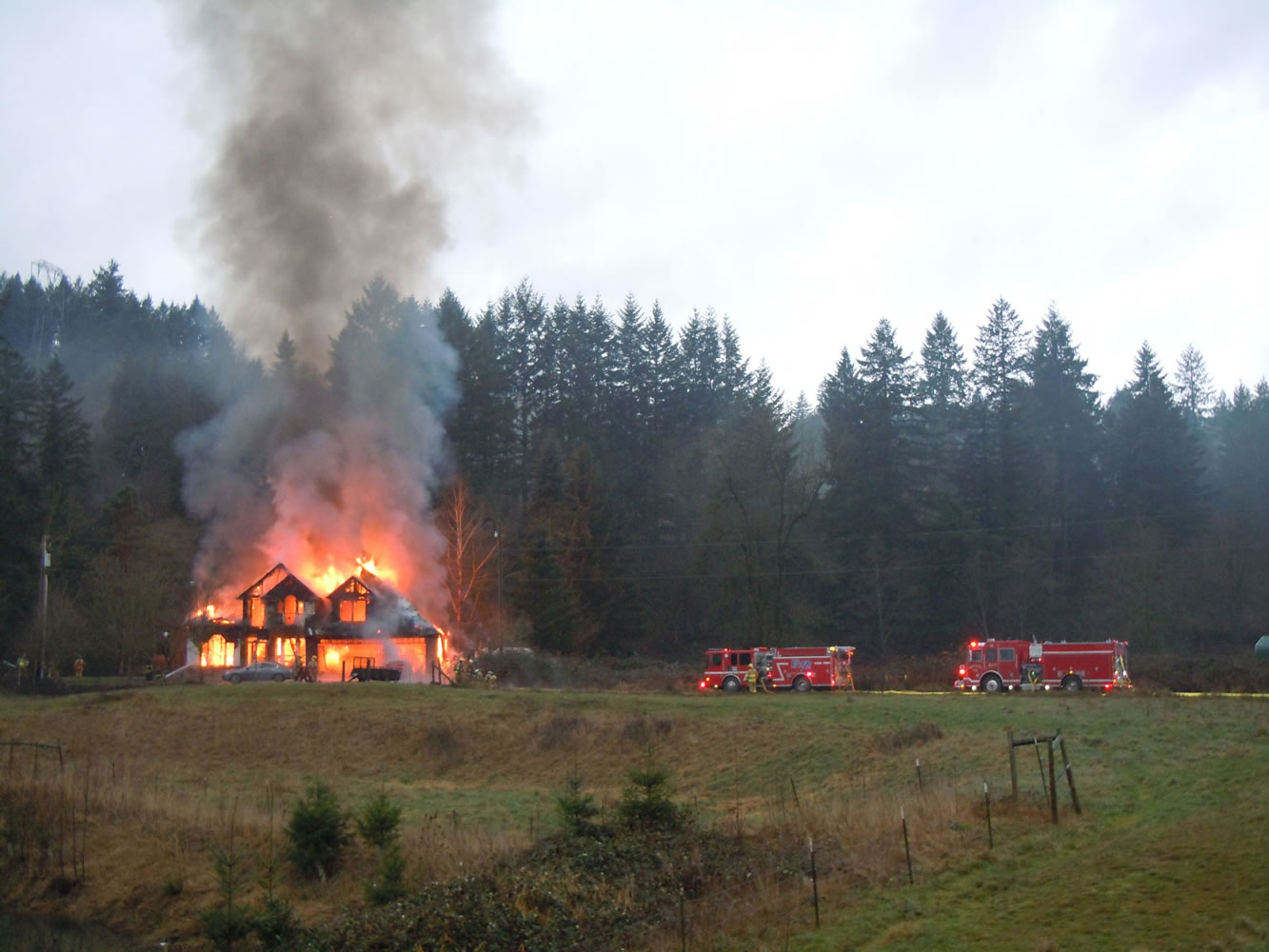 Firefighters responded to a two-story house fire at 530 S.E. Blair Road in Washougal in January.