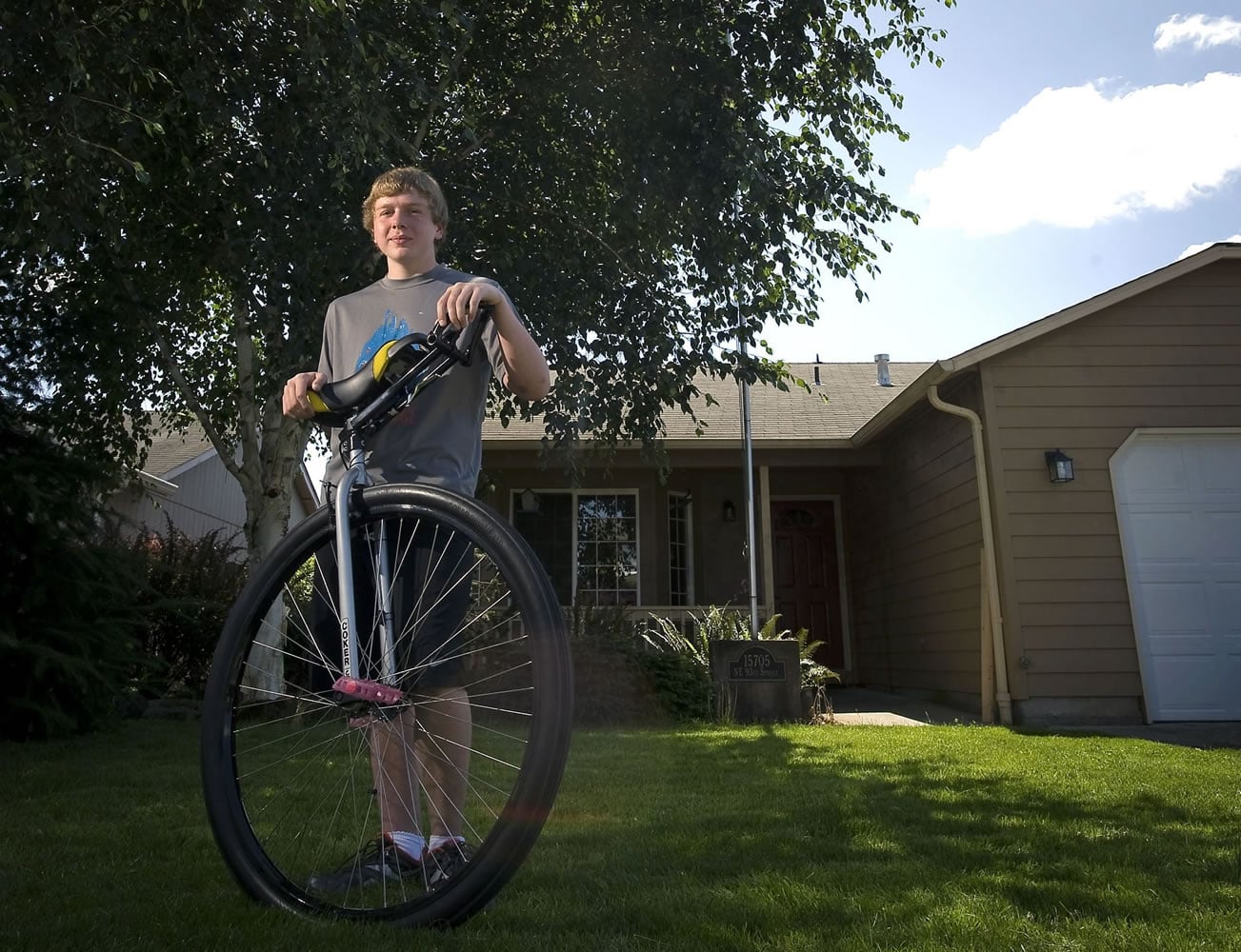 Vancouver resident Michael Smith, 16 was diagnosed with type 1 diabetes two years ago He will ride 27 miles on his unicycle for an American Diabetes Association fundraiser Saturday.
