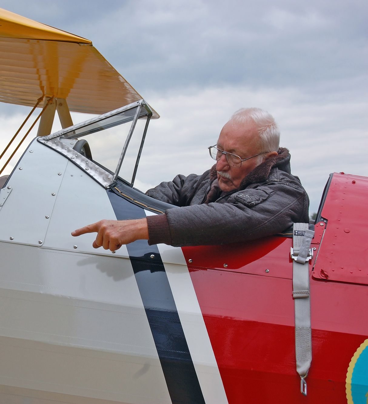 Skeets Mehrer, who died in a plane crash in Camas on Aug. 3 is shown in the rear cockpit of a restored Stearman.