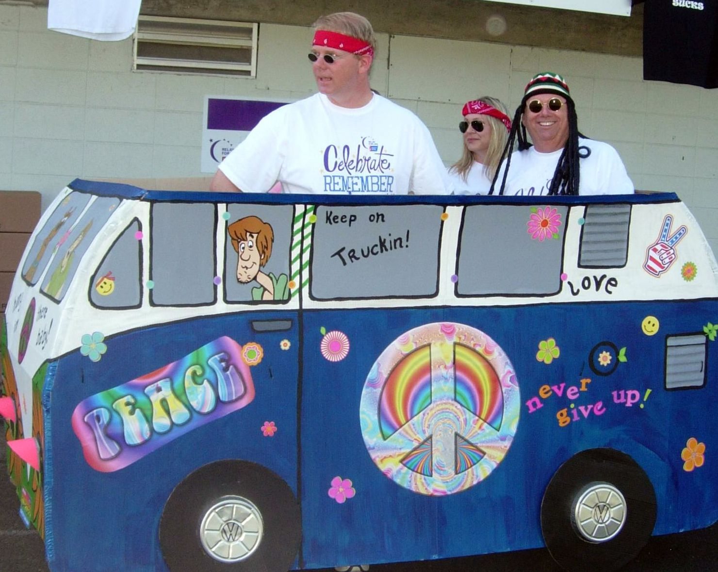 The Battle for a Cure team took first place in the Cardboard Car Lap at the Battle Ground Relay for Life.