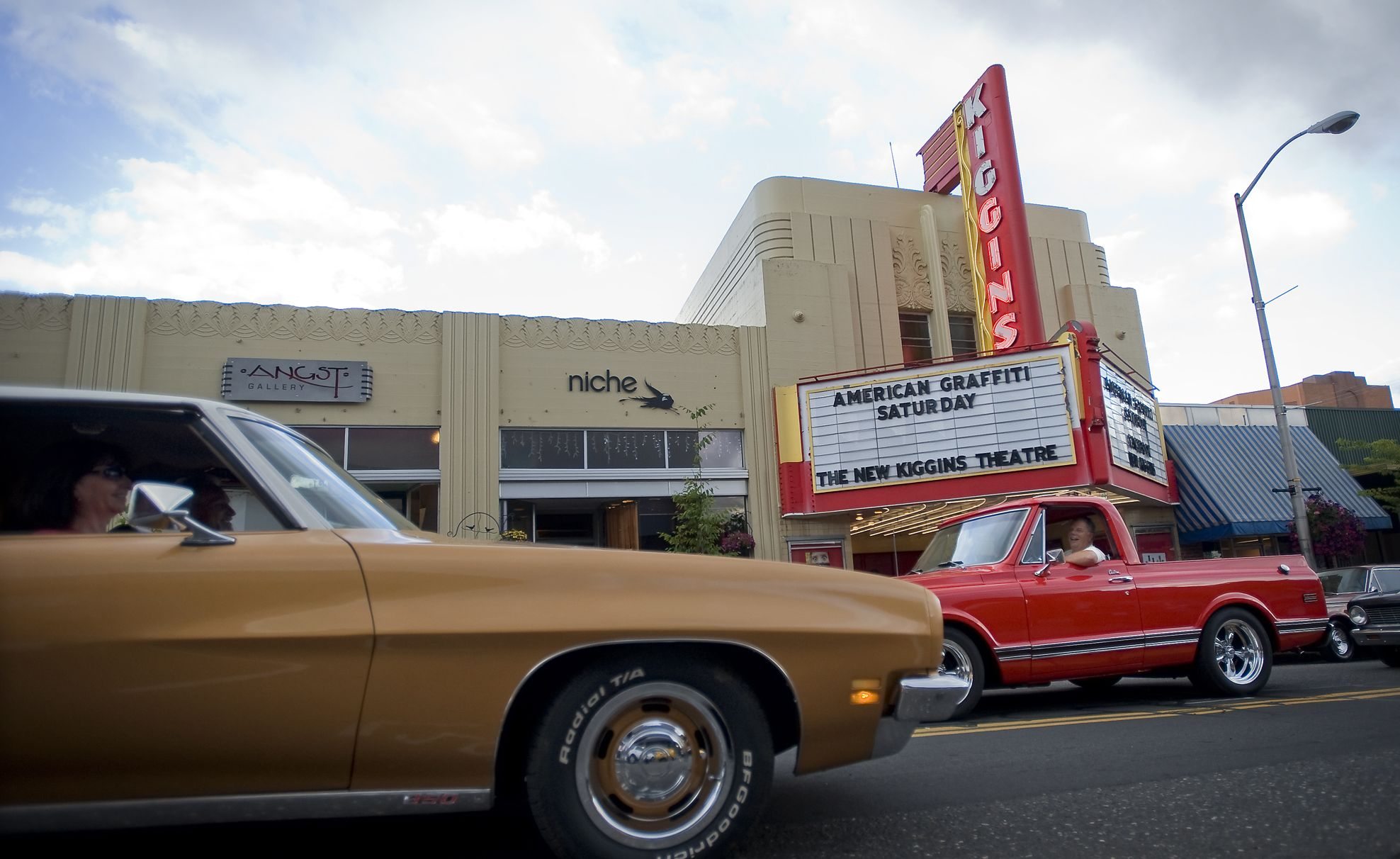 The Kiggins Theatre showed the film &quot;American Graffiti&quot; for this year's Cruisin' the Gut, an annual classic-car show, in July in downtown Vancouver.