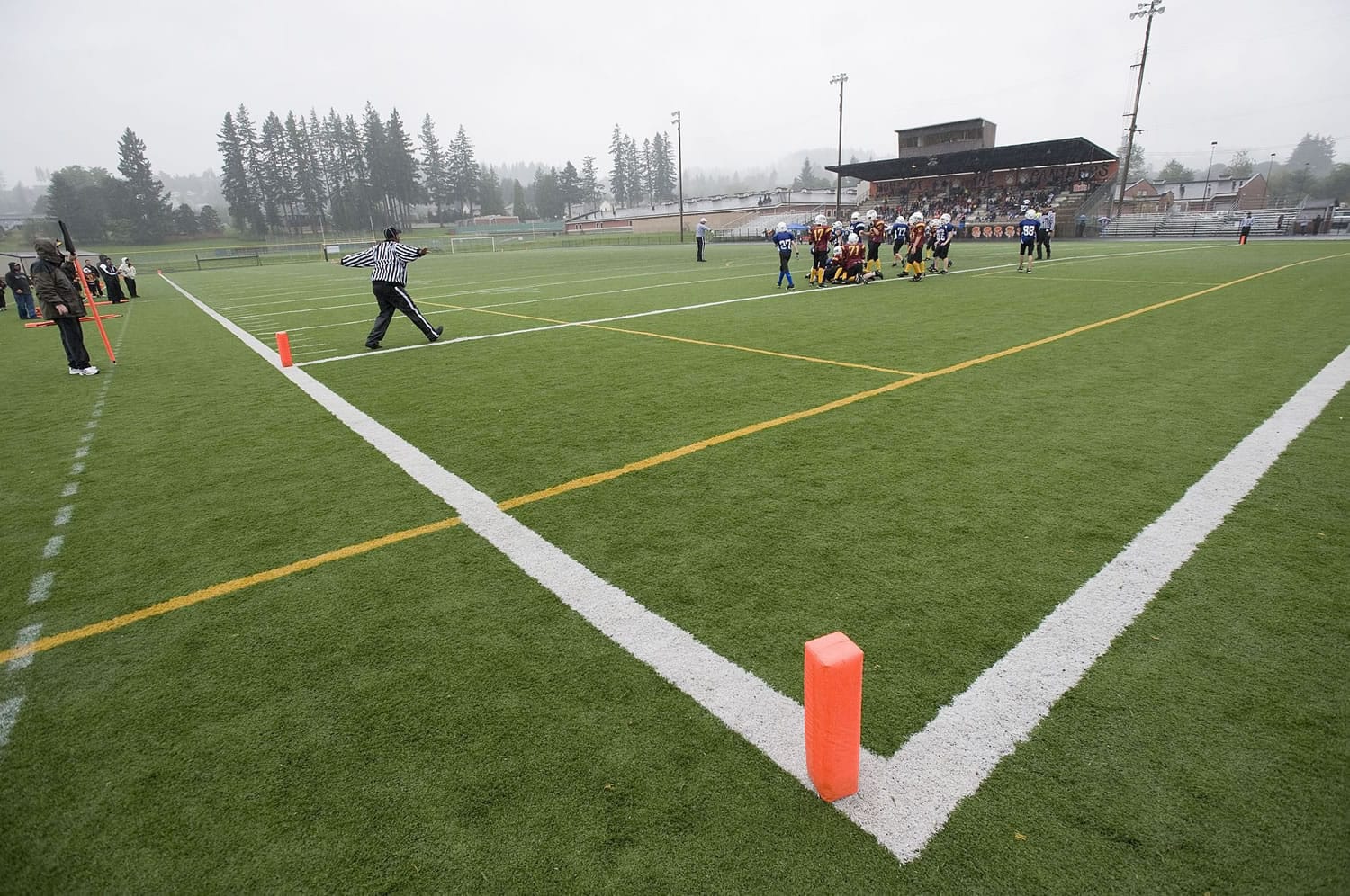 Clark County Youth Football teams, like the one seen here, could play on new turf at Fishback Stadium next year, if Washougal School District officials' goal to replace the existing turf comes to fruition.