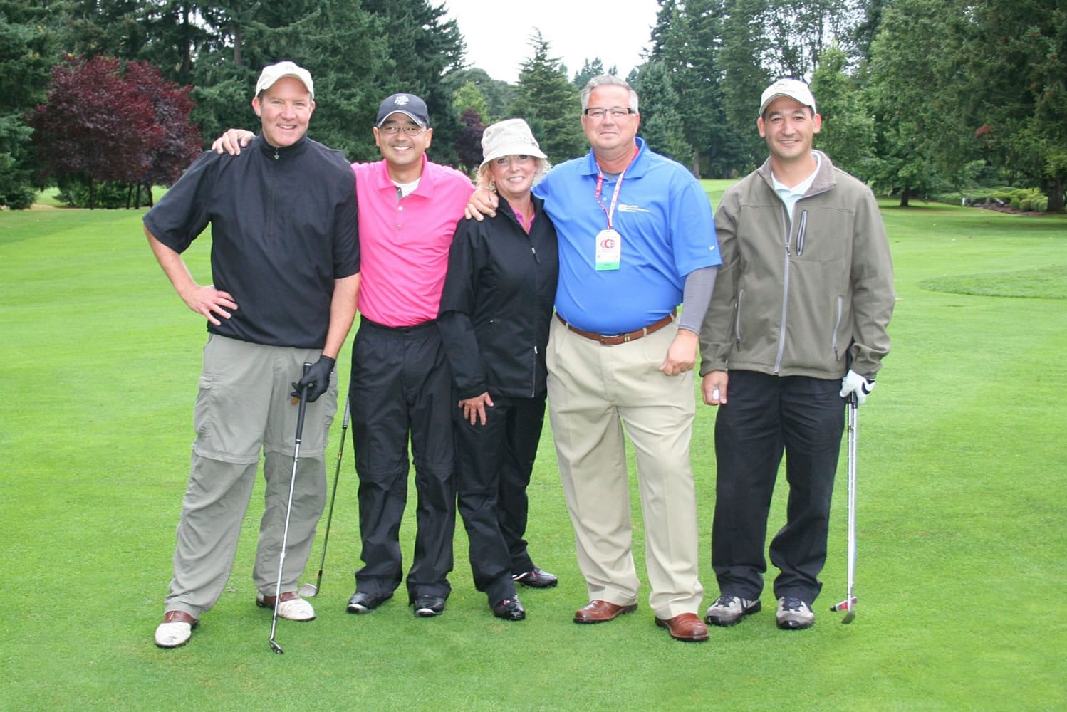 The Emerick Construction Team joins with host Keith Knight of Cherry City Electric at the Third Annual Charity Golf Tournament.