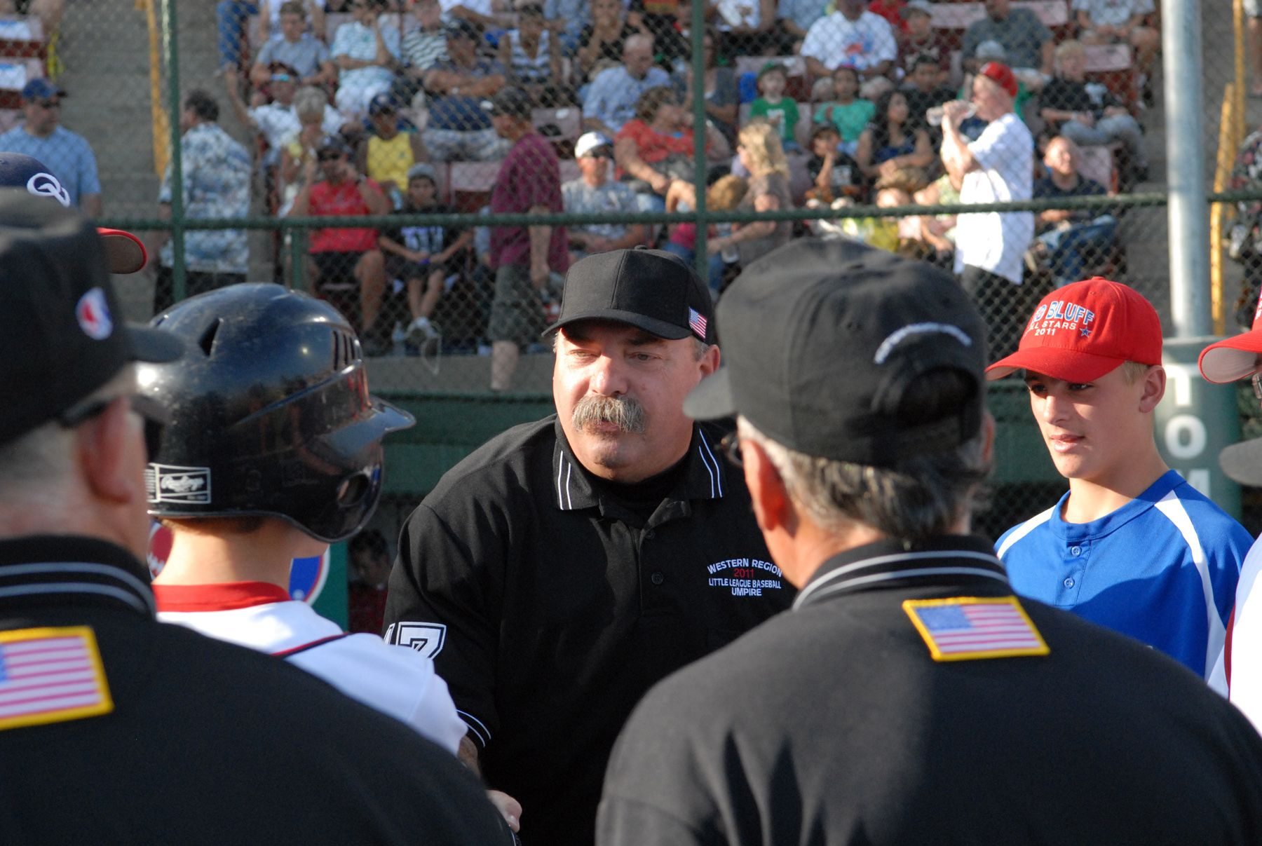 Nick Haluschak of Vancouver got the opportunity to be the home plate umpire at the Little League Baseball Western Regional Tournament in San Bernardino, Calif.