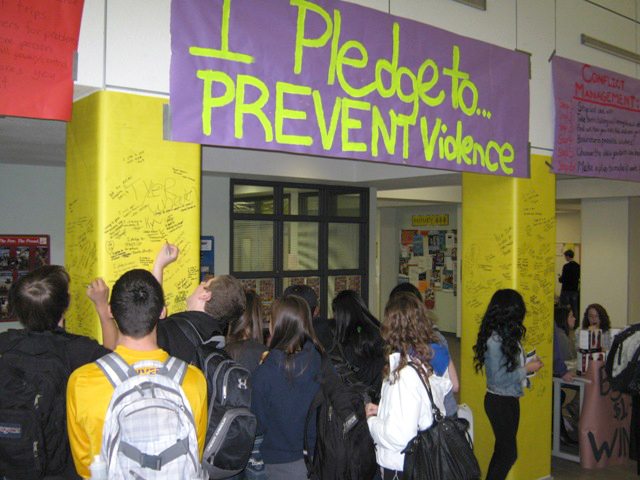 West Hazel Dell: More than 250 students at Columbia River High School pledged to make their school a safer place during Teen Violence Prevention Week.
