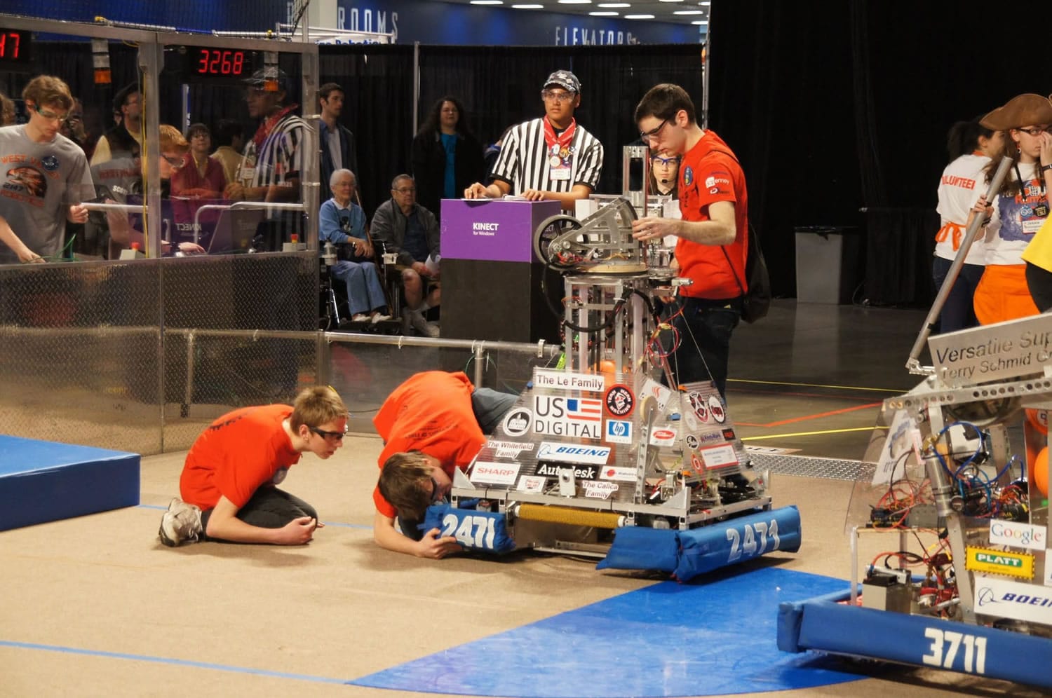 Camas: Members of Team Mean Machine race to fix their basketball-playing robot.
