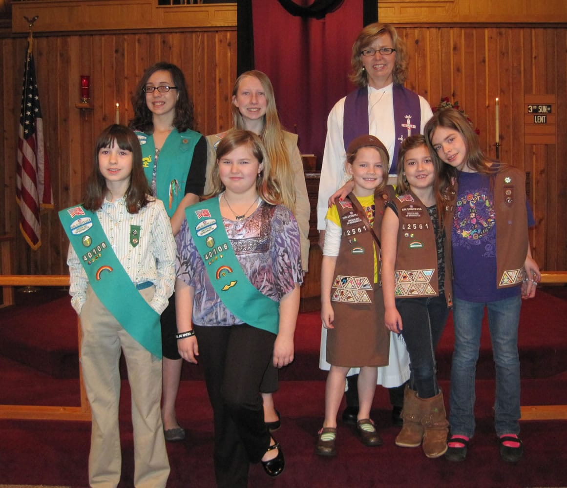 Hazel Dell: Girl Scouts mark Girl Scout Sunday at Messiah Lutheran Church.