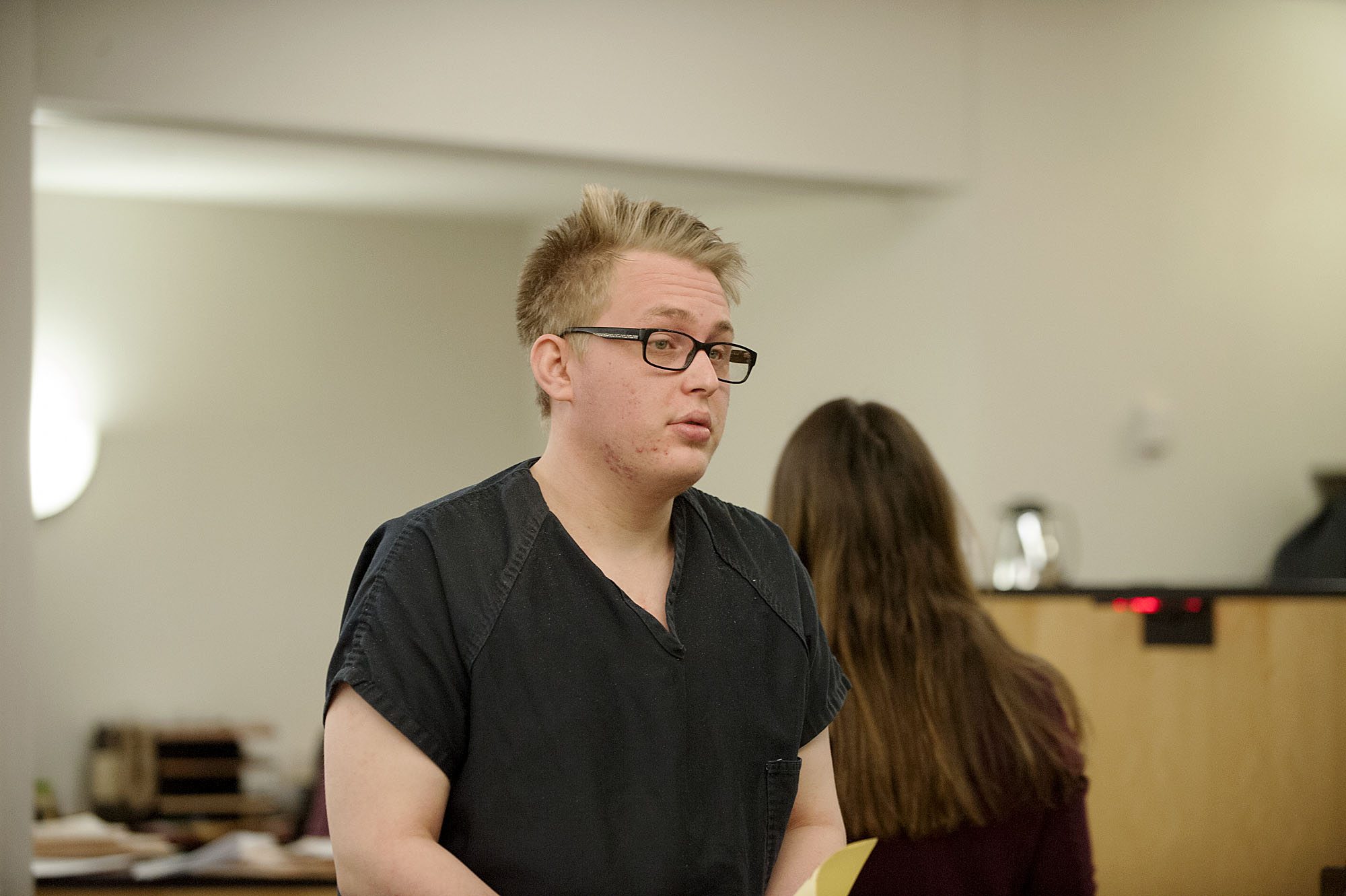 Zachary Akers, 20, of Camas makes a first appearance Jan. 6 in Clark County Superior Court in connection with a child pornography and online child exploitation case. Akers appeared Thursday in a third case to face new allegations.